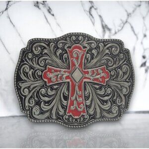 Antique Silver Celtic Cross Buckle | Knight Templar Commandry Cross Belt Buckle